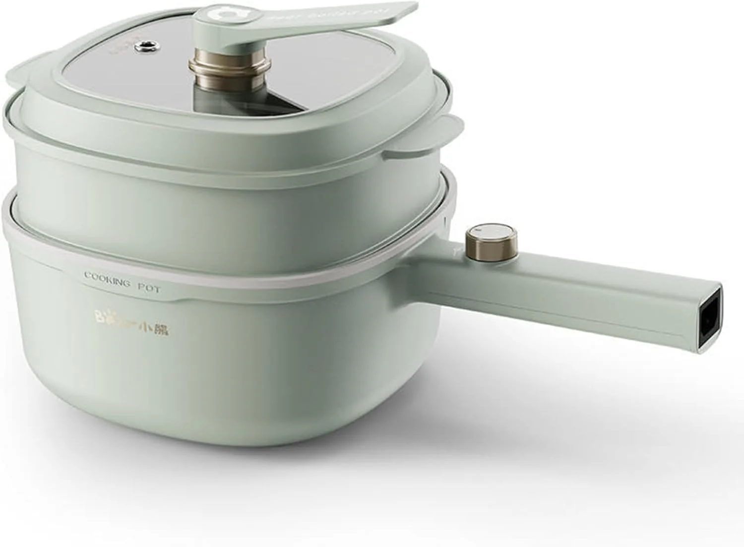 TECHBEAR 3L Electric Hot Pot with Steamer Non-Stick Portable Cooker Green NEW - Image 9