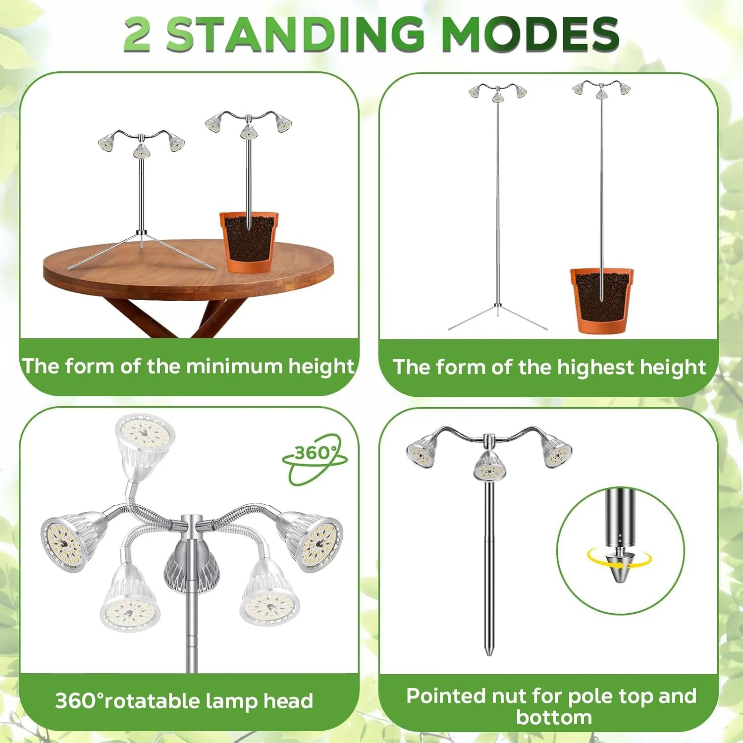 Adjustable Full Growing Lamps Spectrum LED Grow Light for Indoor Plants - DEMO - Image 6