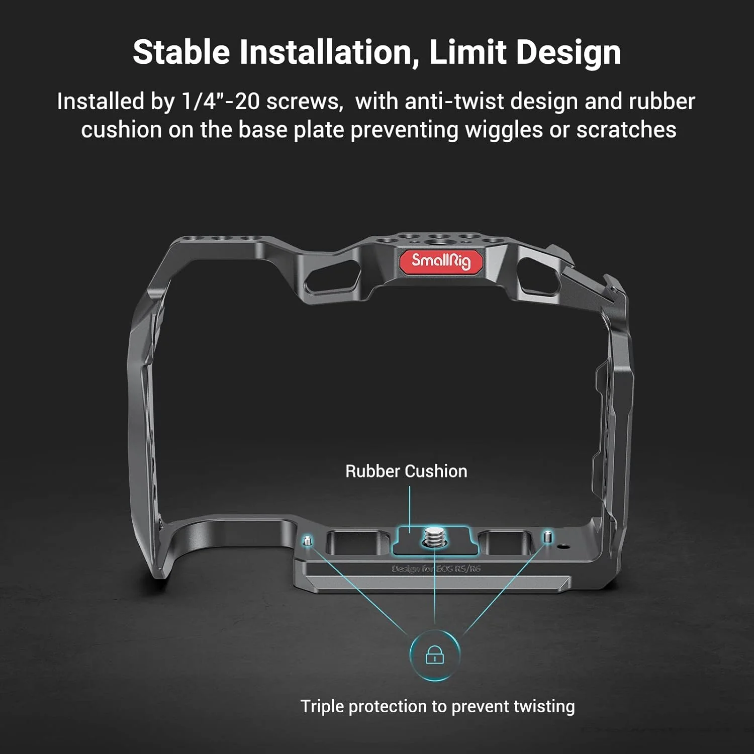SMALLRIG Aluminum Handheld Stabilisers Alloy DSLR Rig Cage for Canon R5 R6 DEMO - Image 2