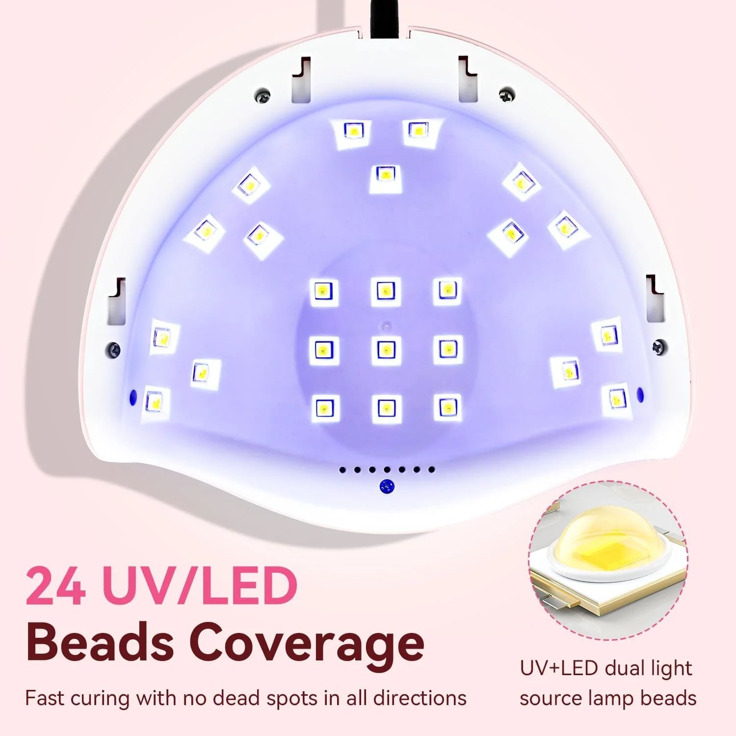 JODSONE UV LED Nail Lamp with 4 Timer Settings, Auto Sensor, Pink Curing NEW - Image 4