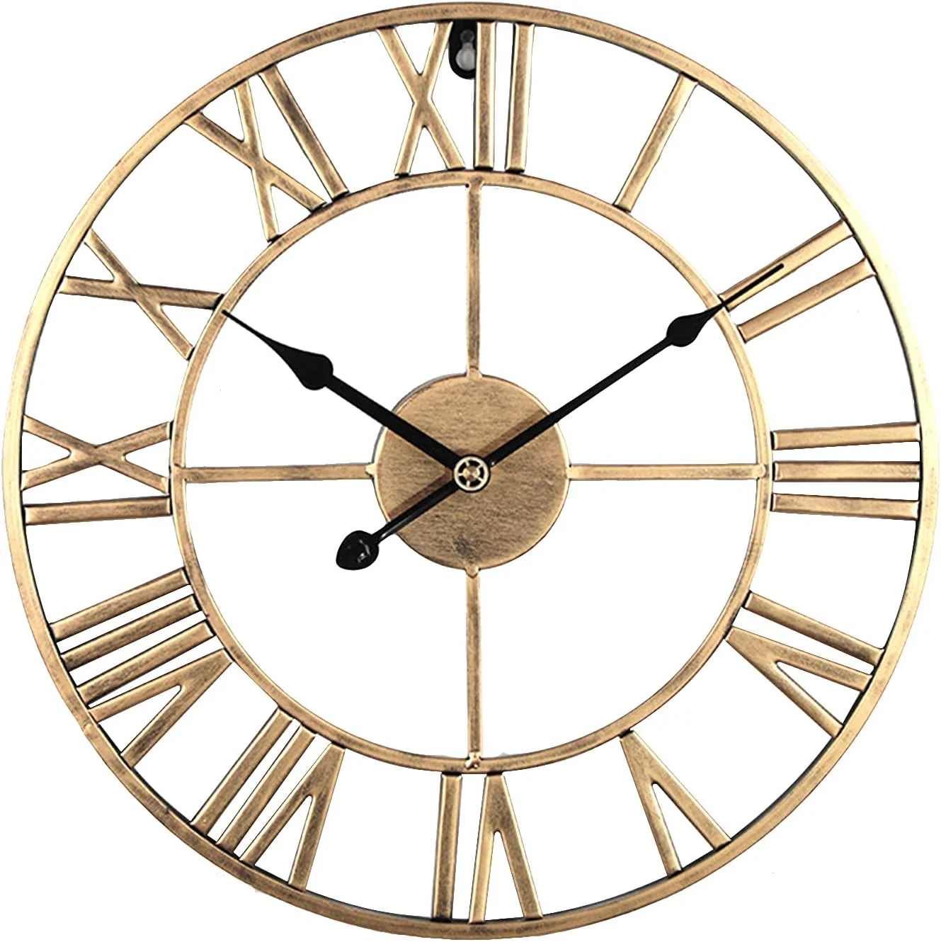YUNFANG Retro Wall Clock Gold Black Pointer Wrought Iron Vintage Living Room NEW - Image 5
