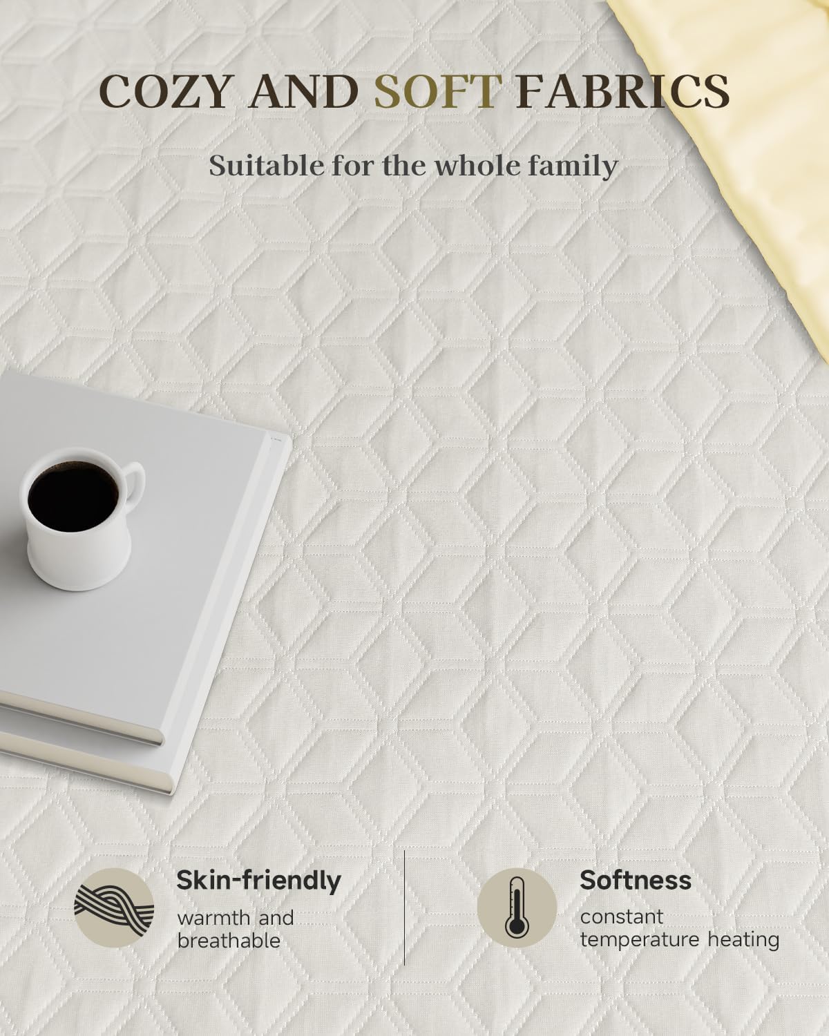 GOTCOZY Electric Heated Underblanket Fitted Blanket, Double Size, White NEW - Image 4