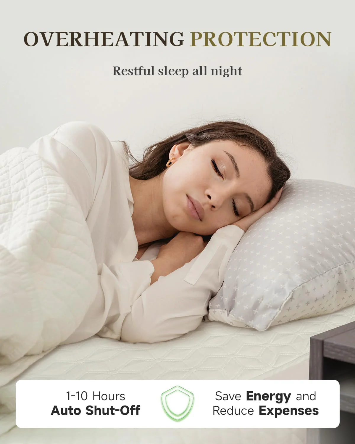 GOTCOZY Electric Heated Underblanket Fitted Blanket, Double Size, White NEW - Image 5
