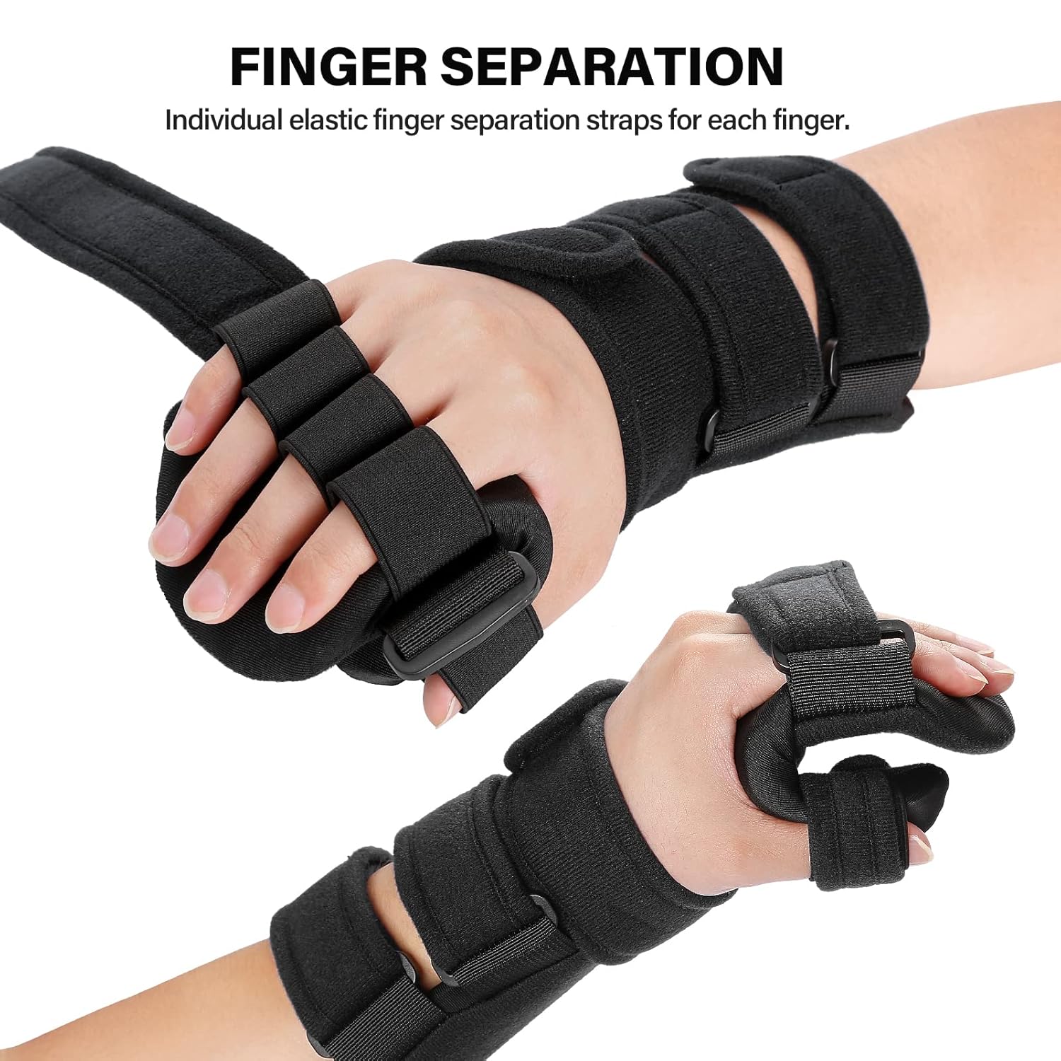 HOOMTREE Left Hand Resting Splint with Finger Separator Black Size One Size NEW - Image 3