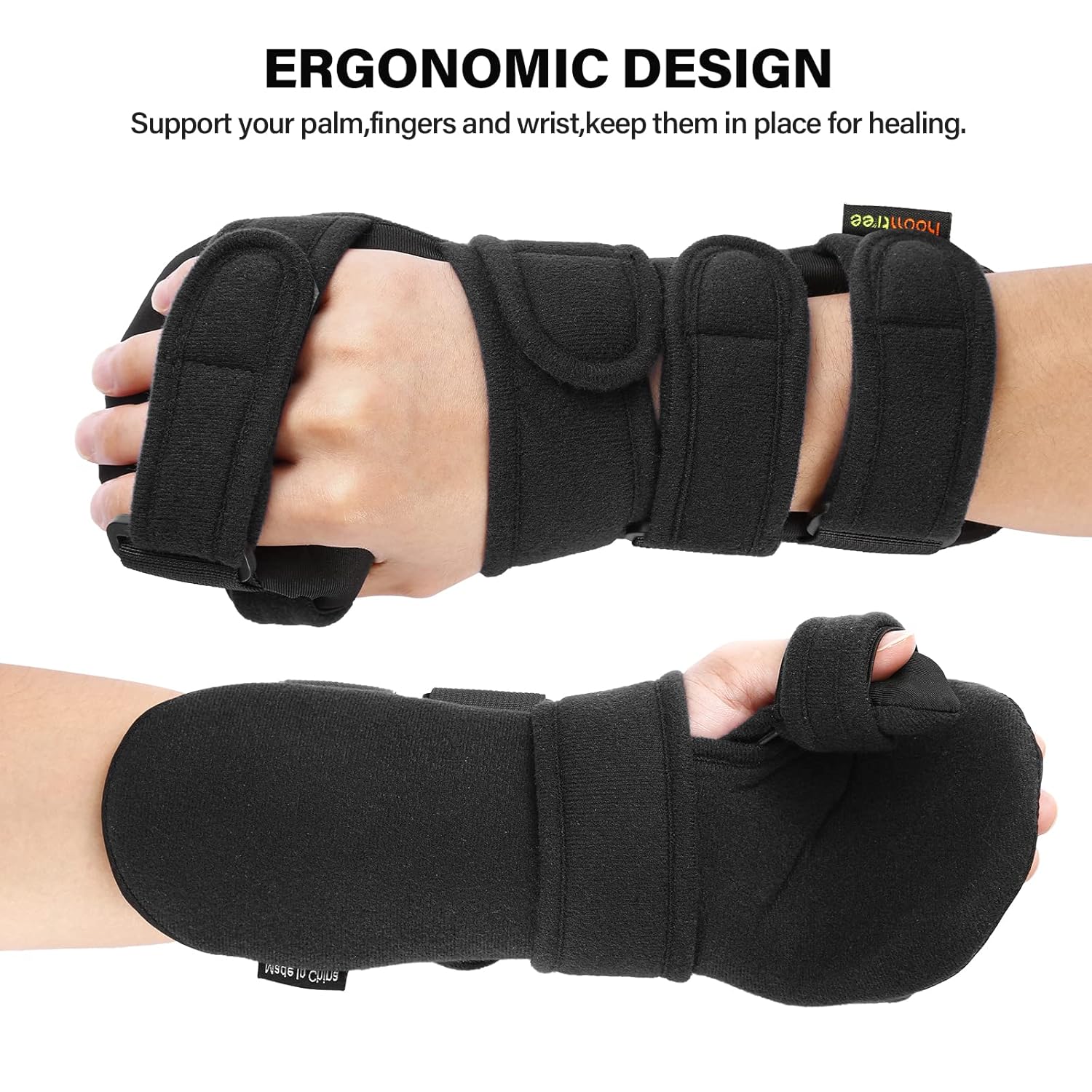 HOOMTREE Left Hand Resting Splint with Finger Separator Black Size One Size NEW - Image 6