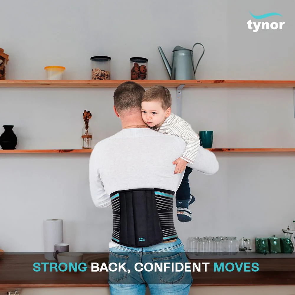 TYNOR Adjustable Lumbar Support Belt Breathable Lower Back Brace Black Sz M NEW - Image 5