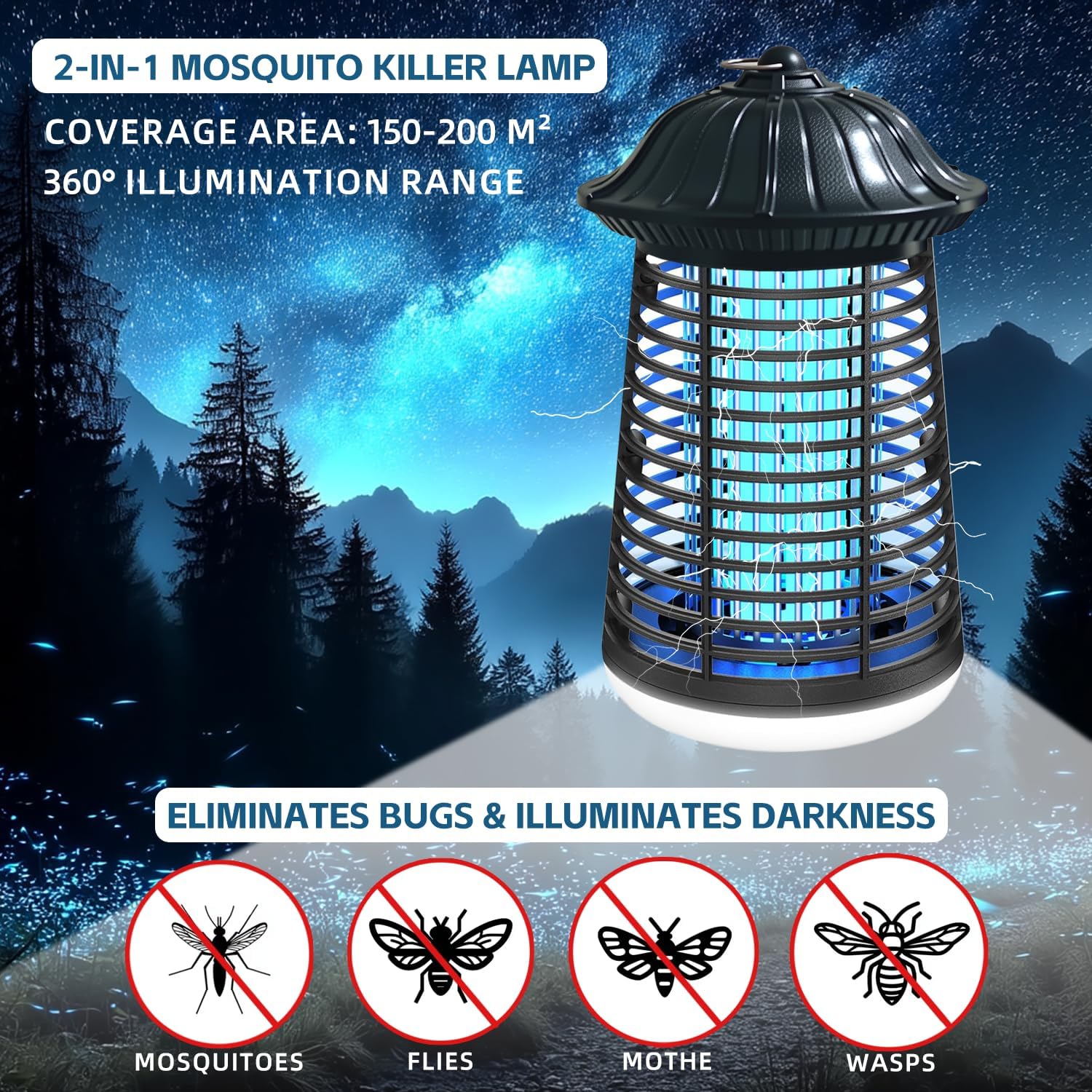 avitong Electric Traps Bug Zapper with LED Light 15W Mosquito Insect Killer NEW - Image 2