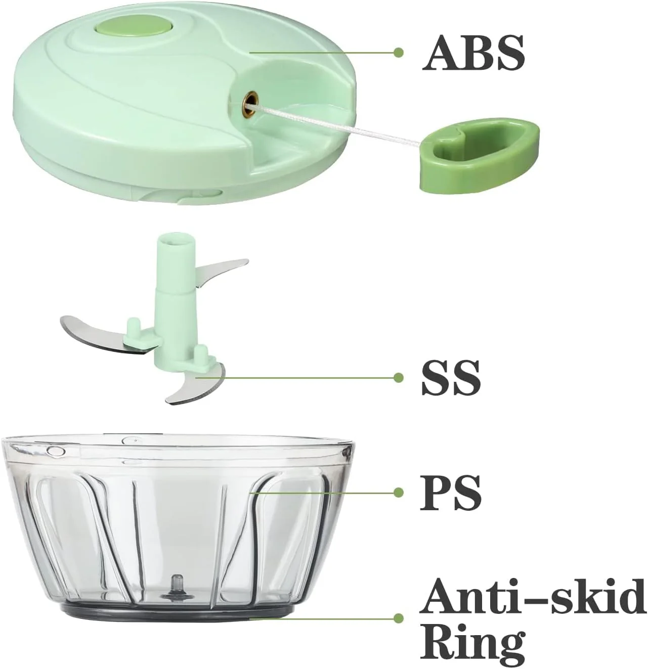 Manual Vegetable Kitchen Gadgets Chopper Food Processor Portable Hand Pull NEW - Image 3