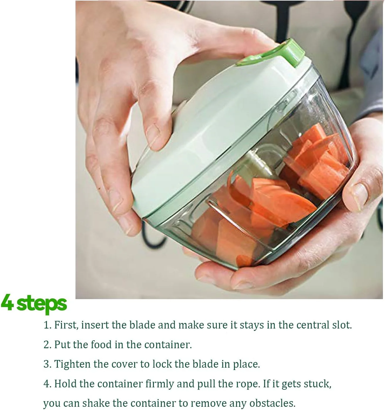 Manual Vegetable Kitchen Gadgets Chopper Food Processor Portable Hand Pull NEW - Image 5