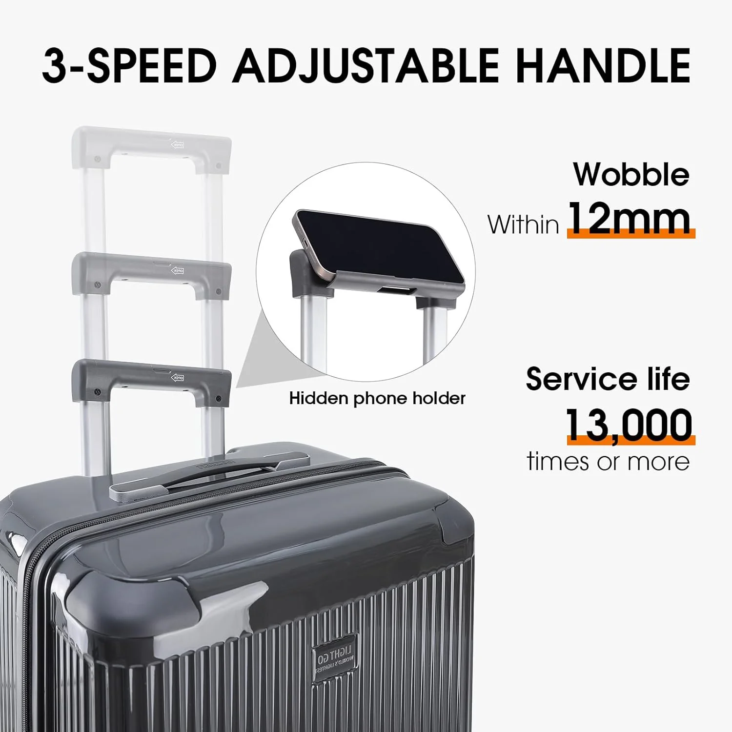 LIGHTGO 30" Suitcases Hardshell Suitcase Aerospace-Grade Polycarbonate NEW - Image 6