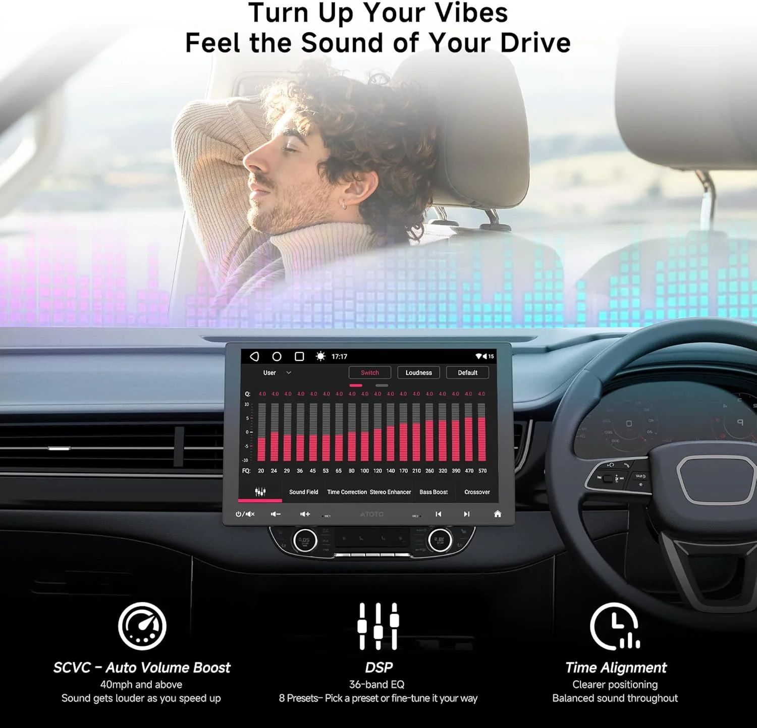 ATOTOMOVE 10.1" Car Electronics Android Car Stereo with 8-Core CPU, NEW - Image 6