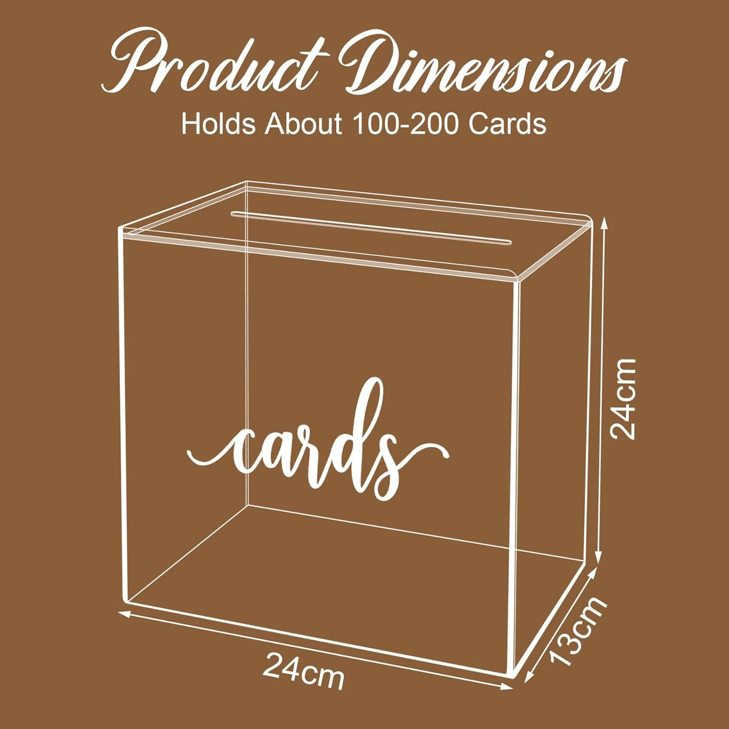 Frosted Clear Acrylic Card Box for Wedding Gifts & Celebrations 24x24x13cm DEMO - Image 2