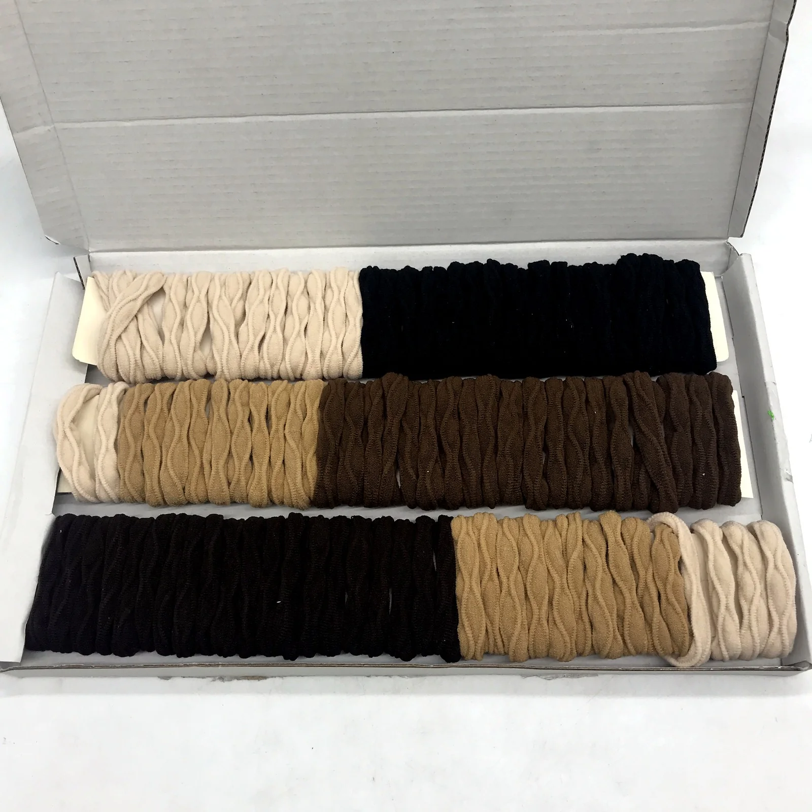 100pcs Coffee Nylon Hair Ties & Elastic Bands Ponytail Holders for Women DEMO - Image 8