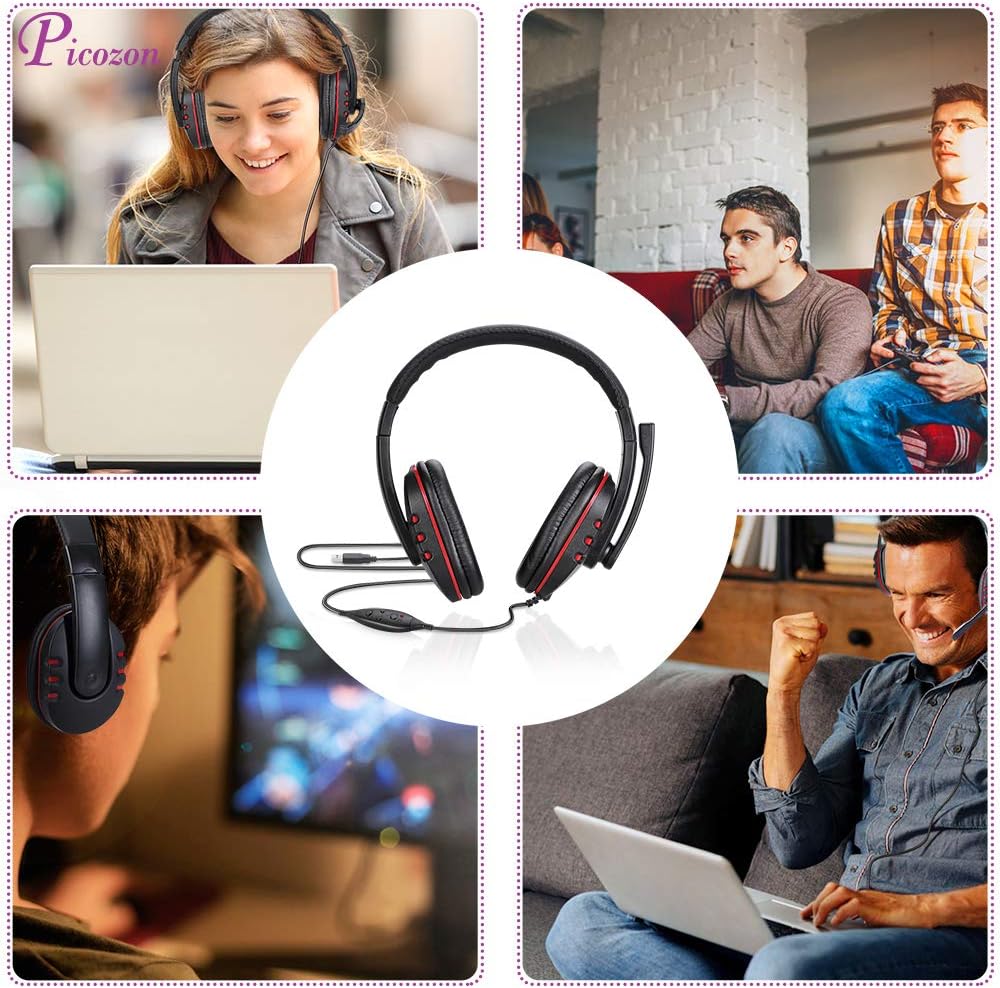 Picozon Black Headsets USB Gaming Headset with Mic for PS4 PlayStation Vita DEMO - Image 6