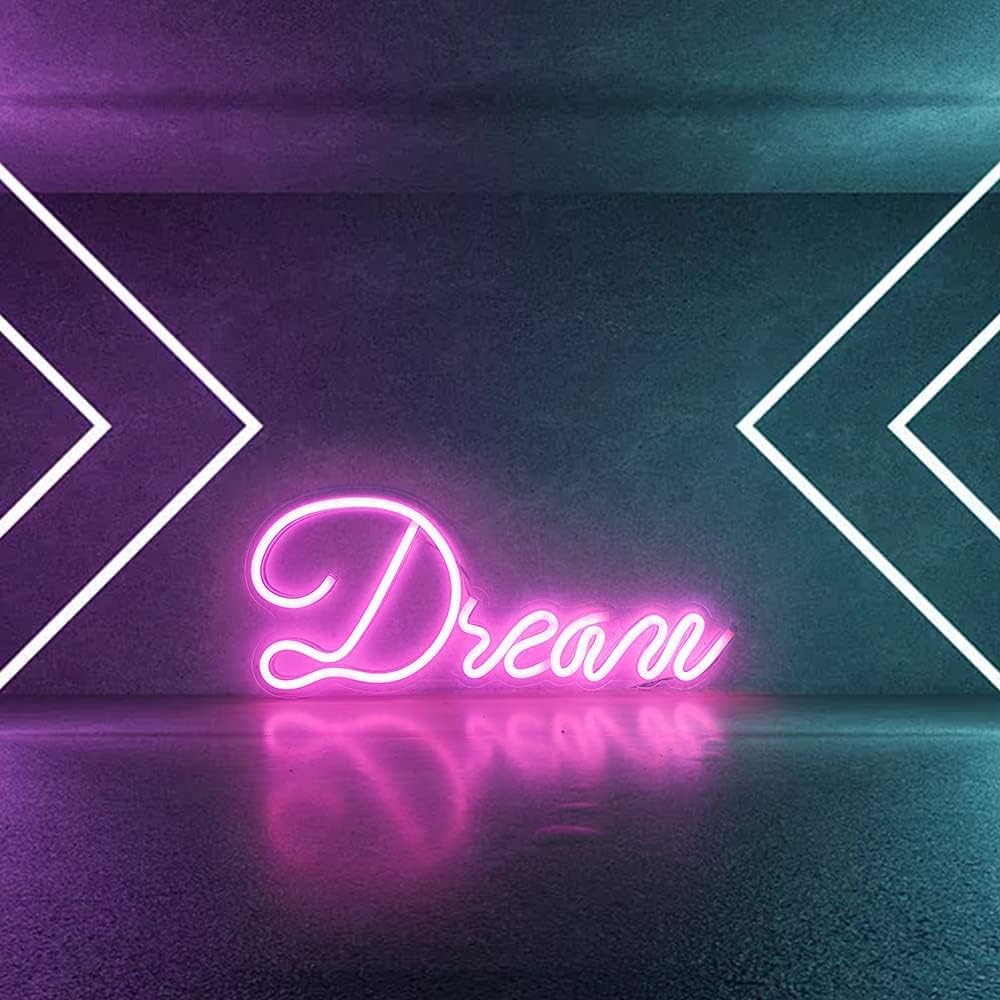 Pink Acrylic LED Wall Light Sign Neon Lights Home Decor, 41x15.5cm NEW - Image 7