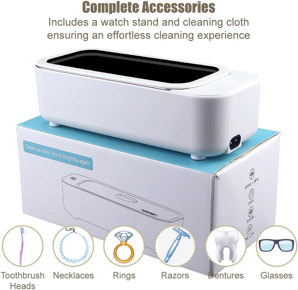 Ultrasonic Jewelry Cleaner for Glasses Rings Coins Makeup Cleaning 500ml NEW - Image 3
