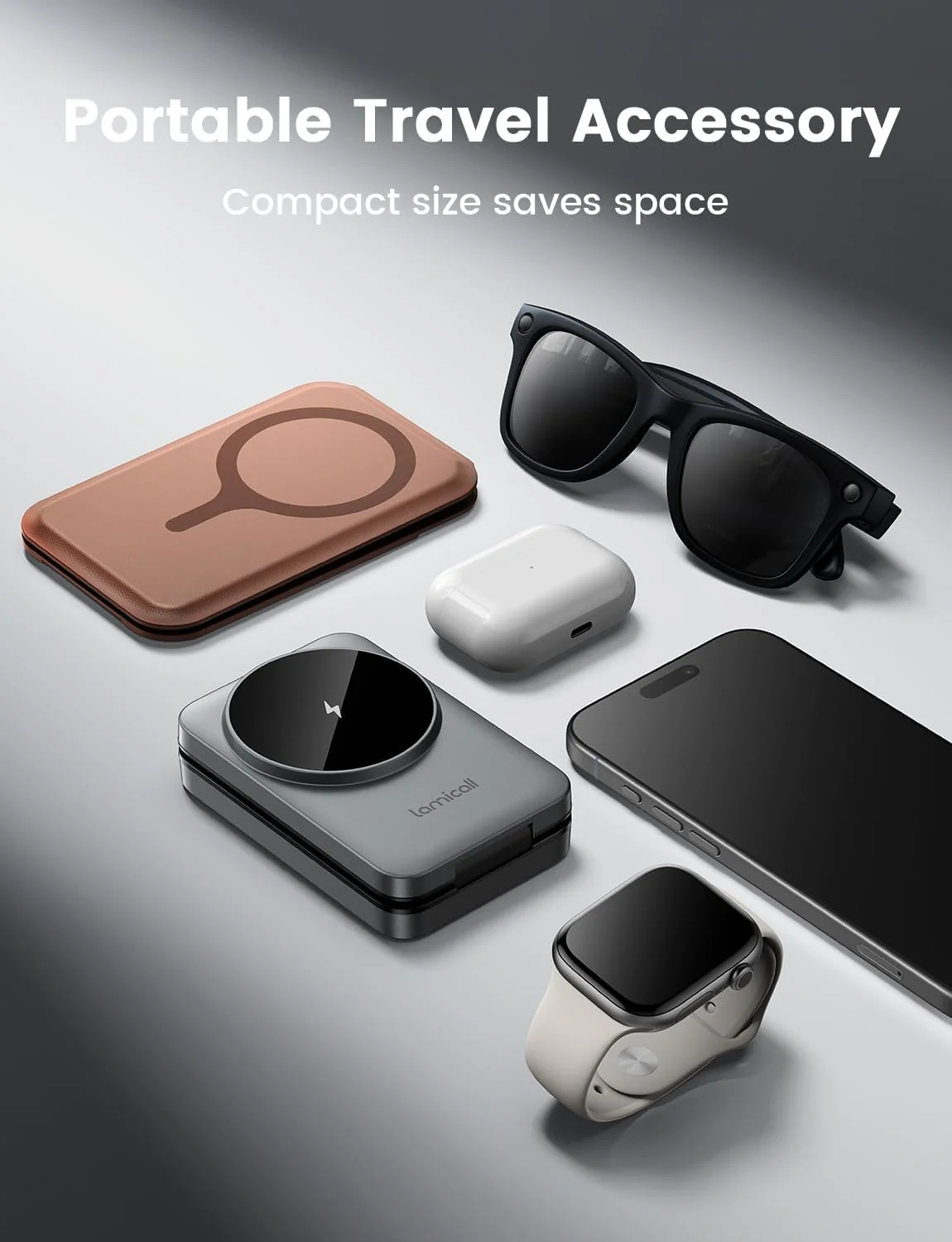 Lamicall 3-in-1 Wireless Charging Station Portable Charger for iPhone Grey NEW - Image 3