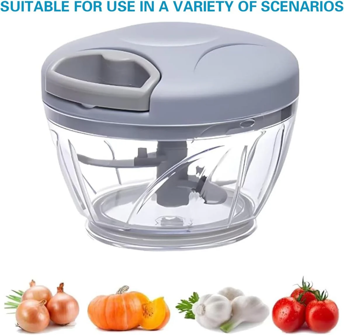 EOTIA 500ml Manual Food Chopper Garlic Mincer Stainless Steel Kitchen NEW - Image 6