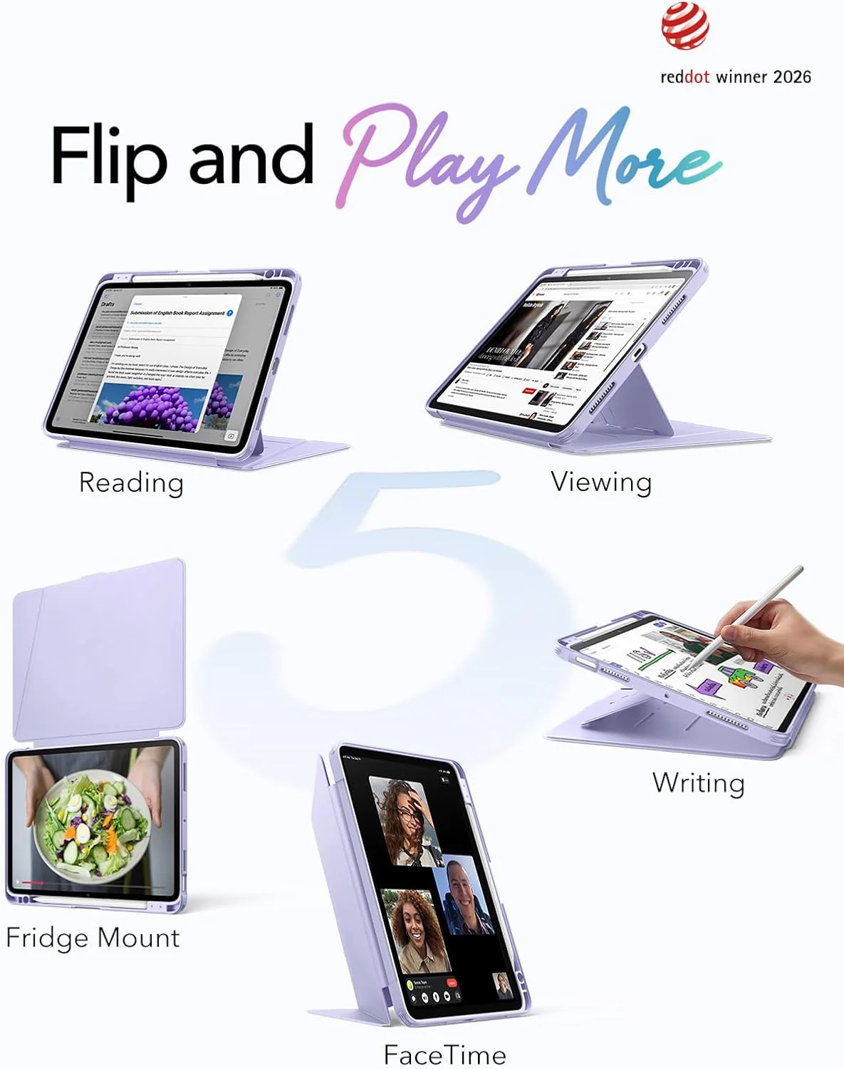 ESR Light Purple Tablet Case for iPad Air 13" M3/M2 (2025/2024) - NEW - Image 2