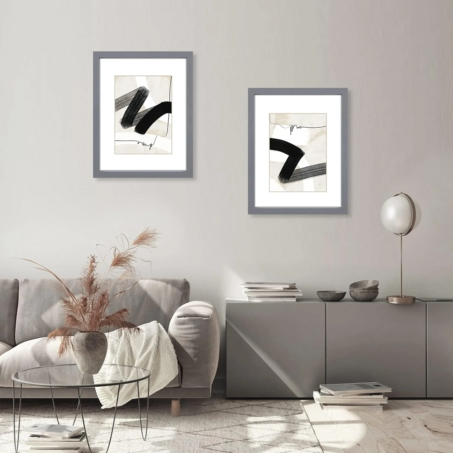 Black A4 Photo Frame Set of 2 with 4 Mats for Wall & Tabletop Decor Size A4 NEW - Image 5