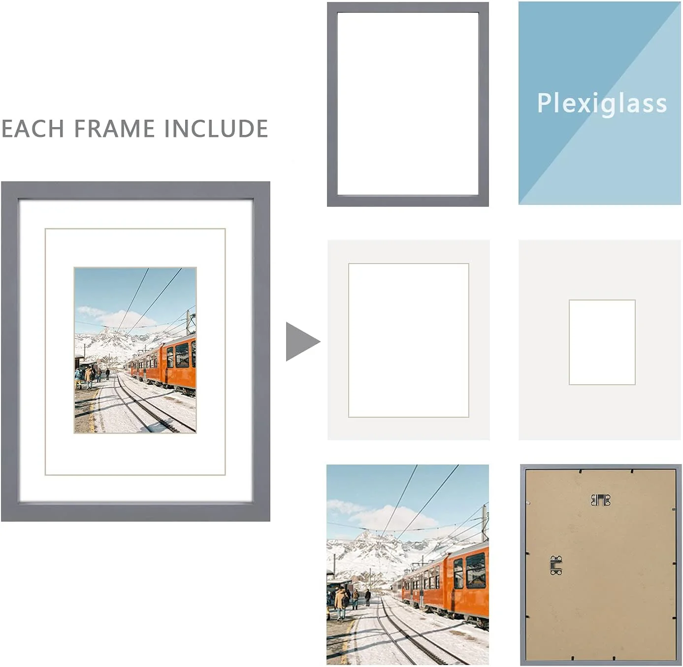 Black A4 Photo Frame Set of 2 with 4 Mats for Wall & Tabletop Decor Size A4 NEW - Image 6