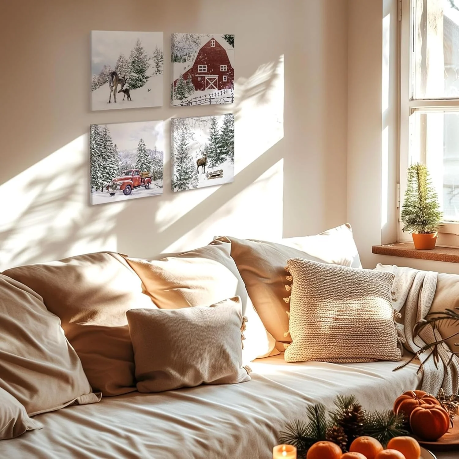 Stunning Snowscape Forest Scene Wall Art Canvas Prints, 30x30cm White Size NEW - Image 5