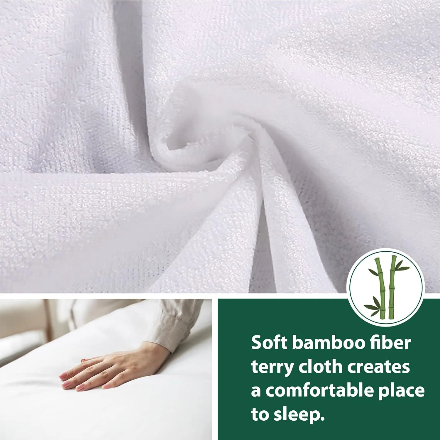SpireHues Cooling Bamboo Mattress Protector Waterproof Fitted Super King NEW - Image 3