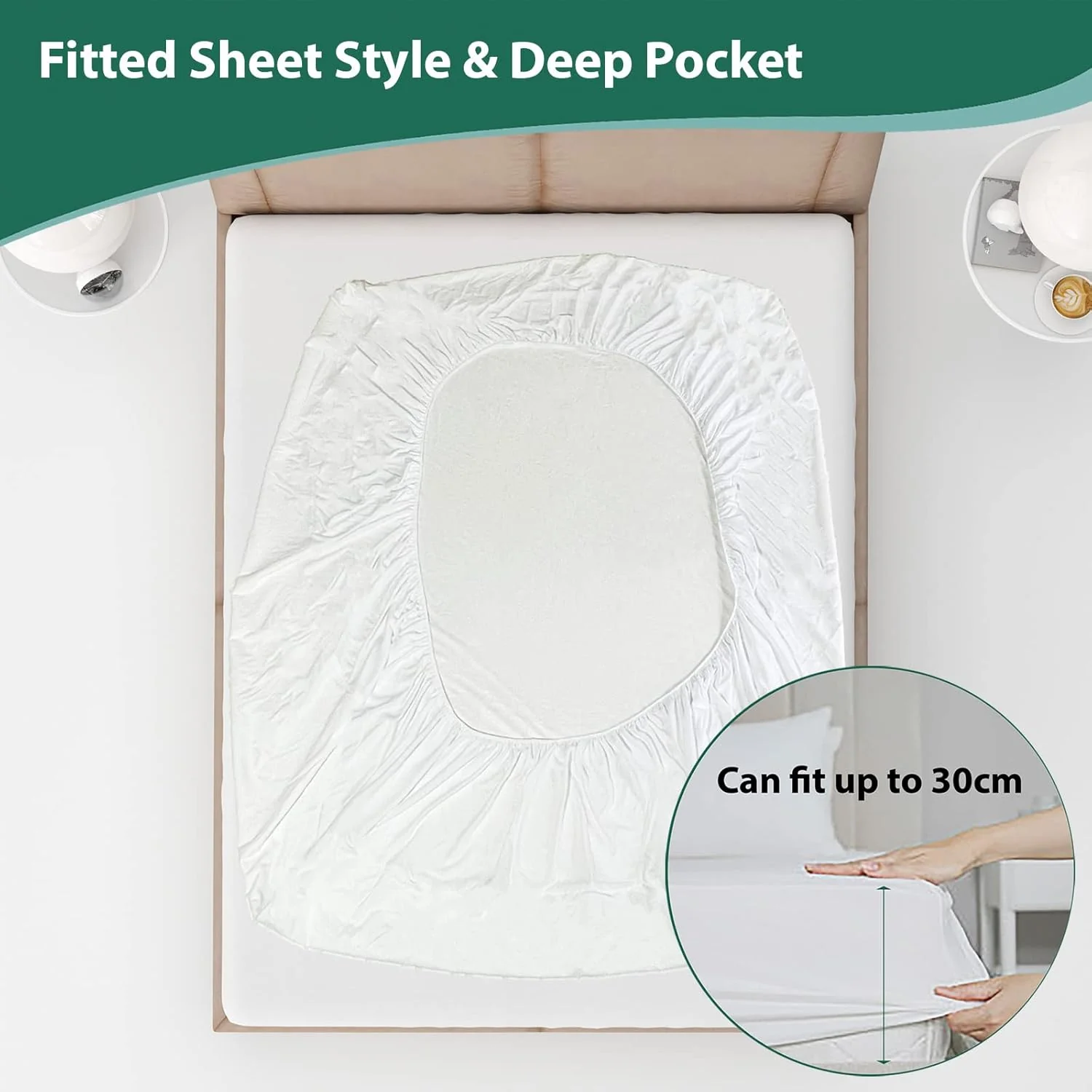 SpireHues Cooling Bamboo Mattress Protector Waterproof Fitted Super King NEW - Image 4