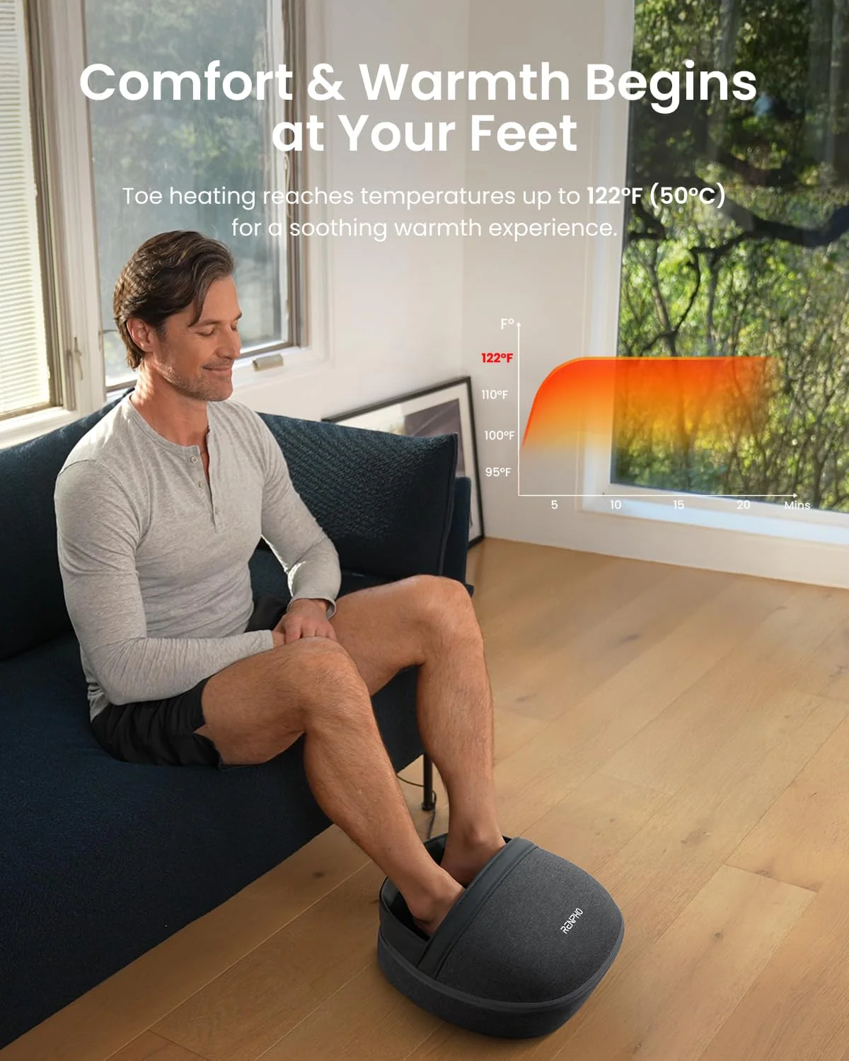 RENPHO Electric Foot Spa Massager Machine with Deep Kneading Heat Therapy DEMO - Image 4