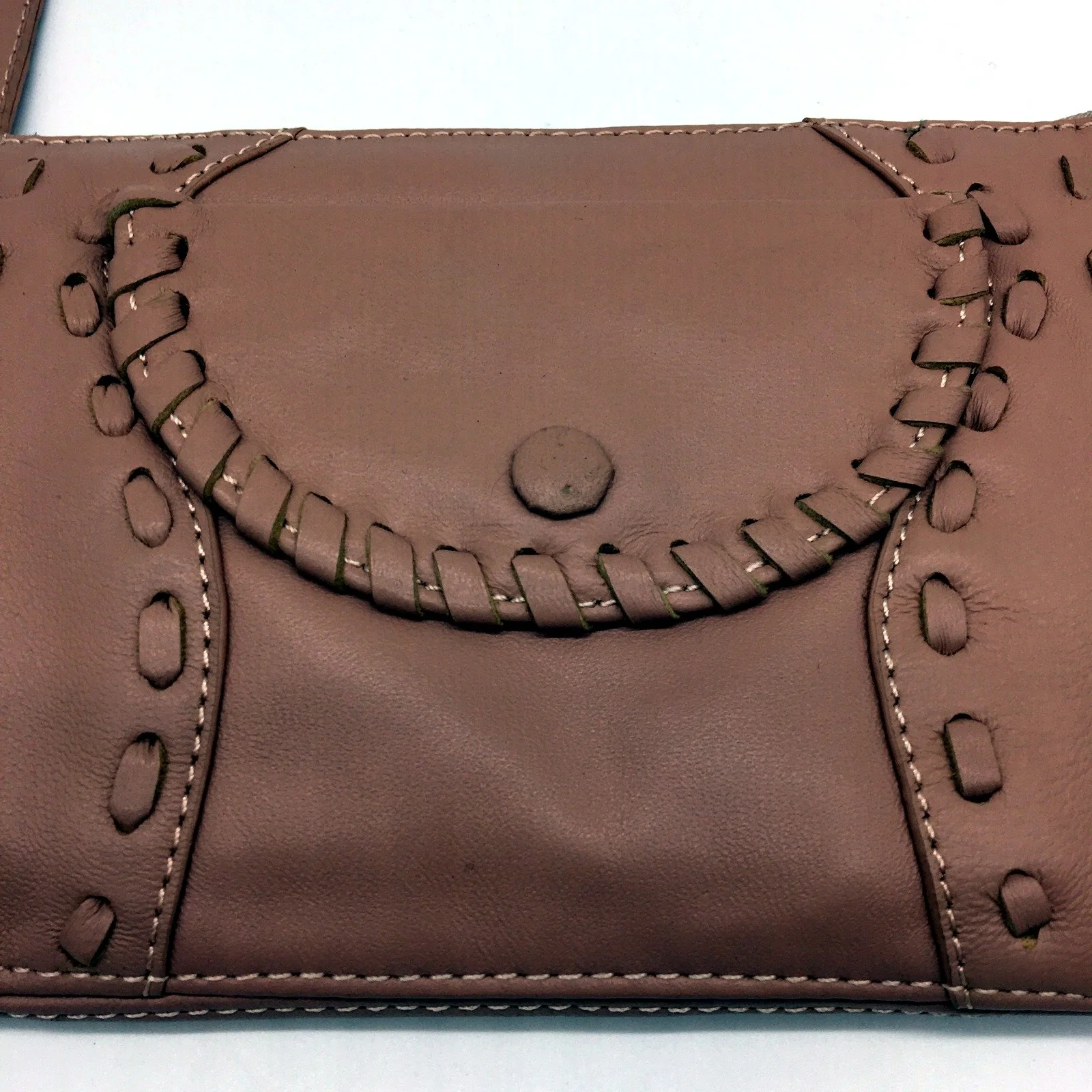 Poppy Green Pink Leather Clutch Bag - Stylish Everyday Purse for Women NEW - Image 3