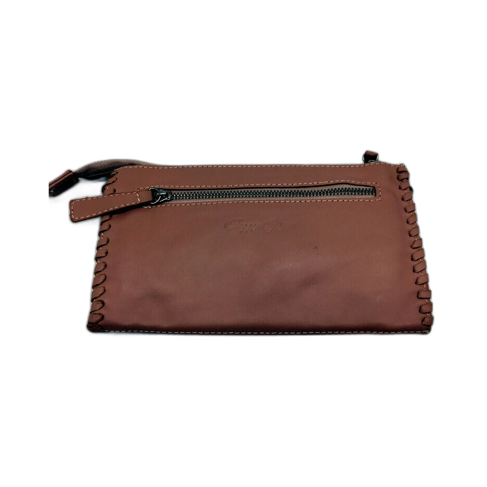 Poppy Green Pink Leather Clutch Bag for Women - Stylish Handbag Accessory NEW - Image 2