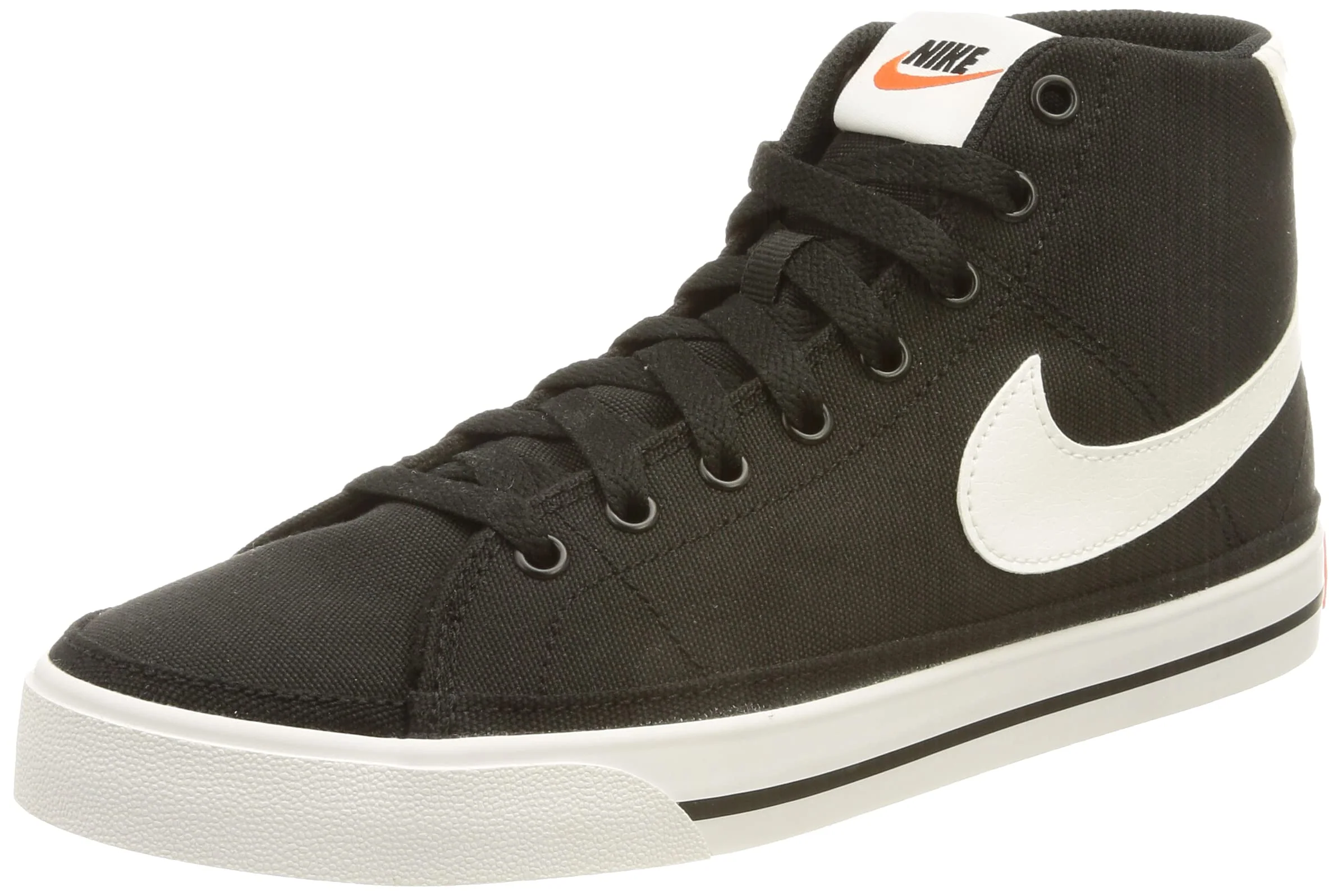 Nike Court Legacy Canvas Mid Black White Team Orange Trainers Youth US 8 NEW