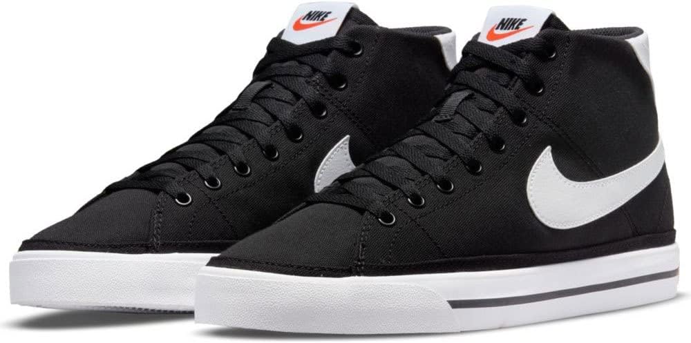 Nike Court Legacy Canvas Mid Black White Team Orange Trainers Youth US 8 NEW - Image 5