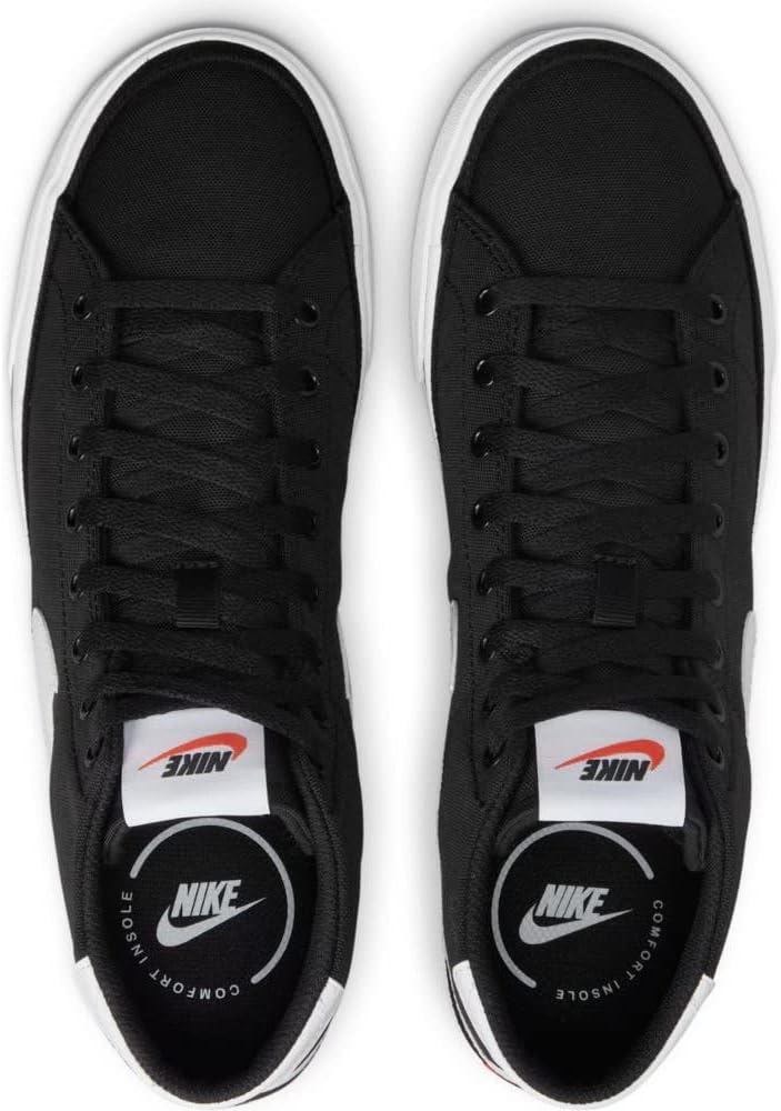 Nike Court Legacy Canvas Mid Black White Team Orange Trainers Youth US 8 NEW - Image 6