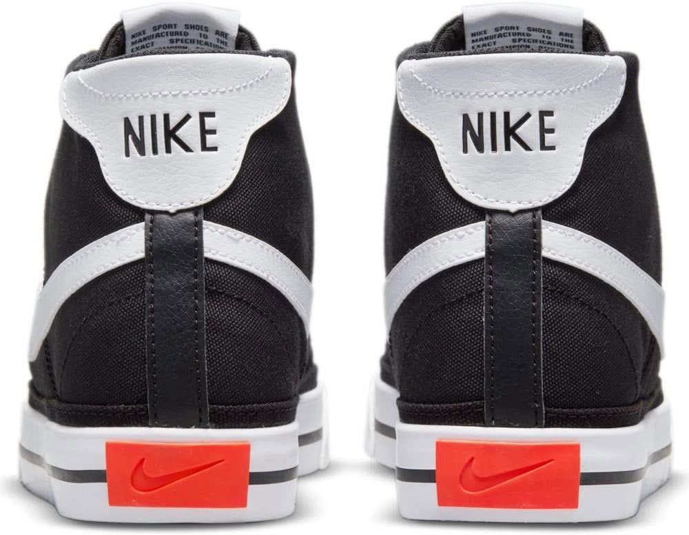 Nike Court Legacy Canvas Mid Black White Team Orange Trainers Youth US 9 NEW - Image 7