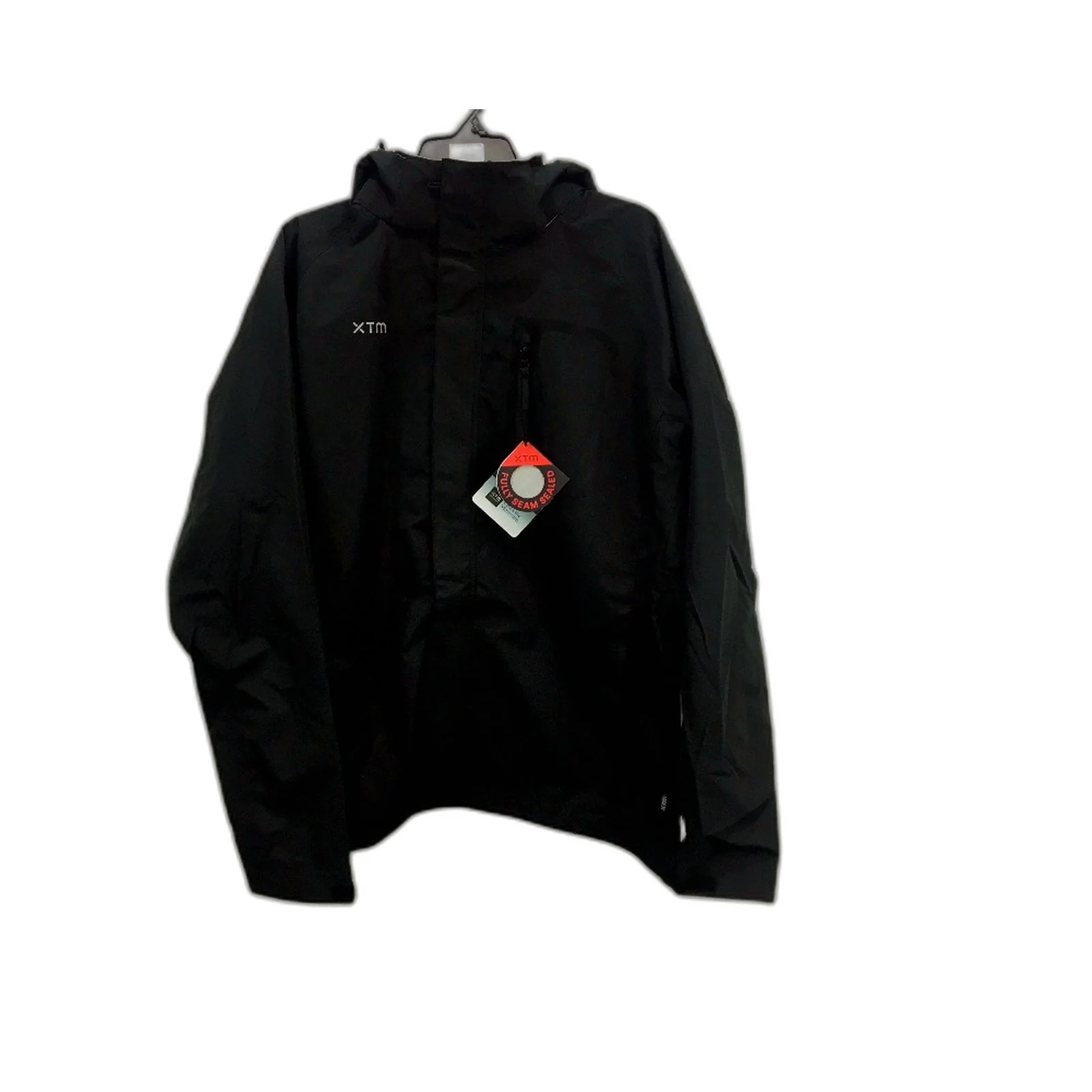 XTM Black Kakadu Seam Sealed Waterproof Rain Jacket Hooded Coat Mens Size M NEW