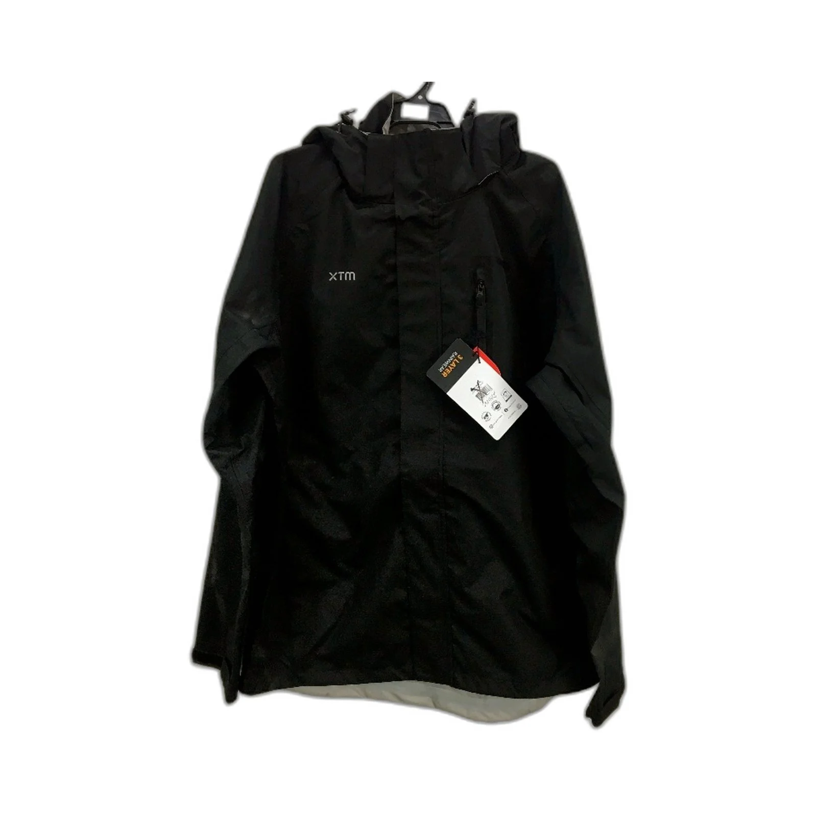 XTM Black Kakadu Seam Sealed Waterproof Rain Jacket Hooded Coat Mens Sze XL NEW