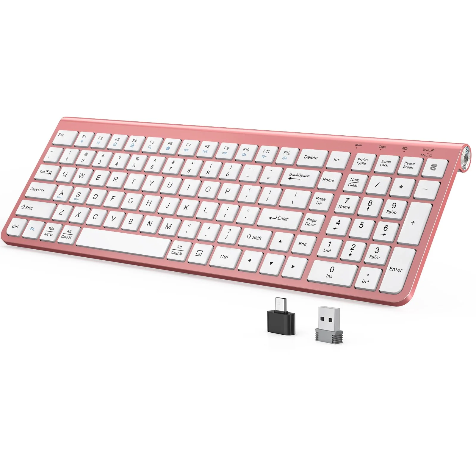 JOYACCESS Wireless Keyboards Keyboard USB & Type C 2-in-1 Receiver Pink NEW