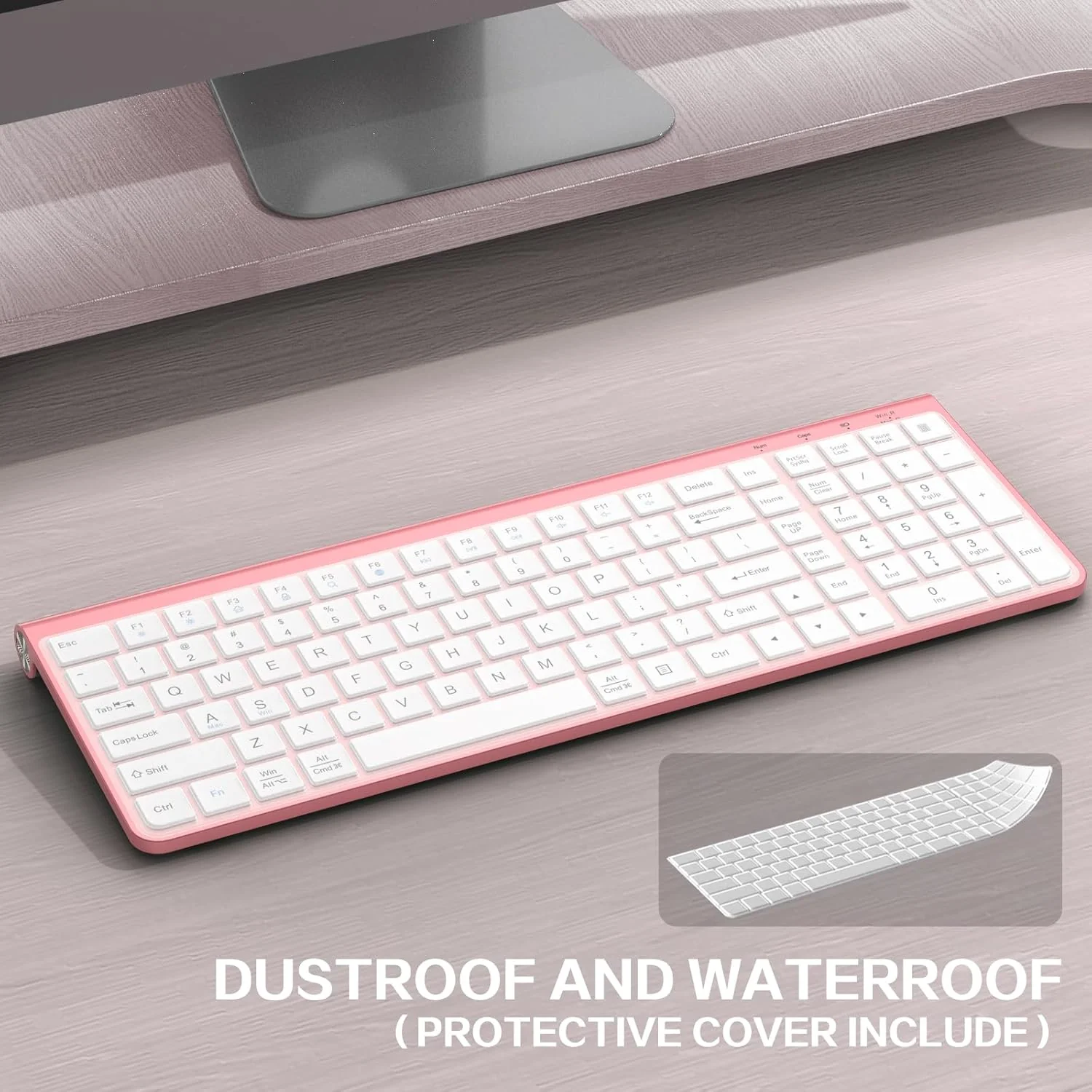 JOYACCESS Wireless Keyboards Keyboard USB & Type C 2-in-1 Receiver Pink NEW - Image 6