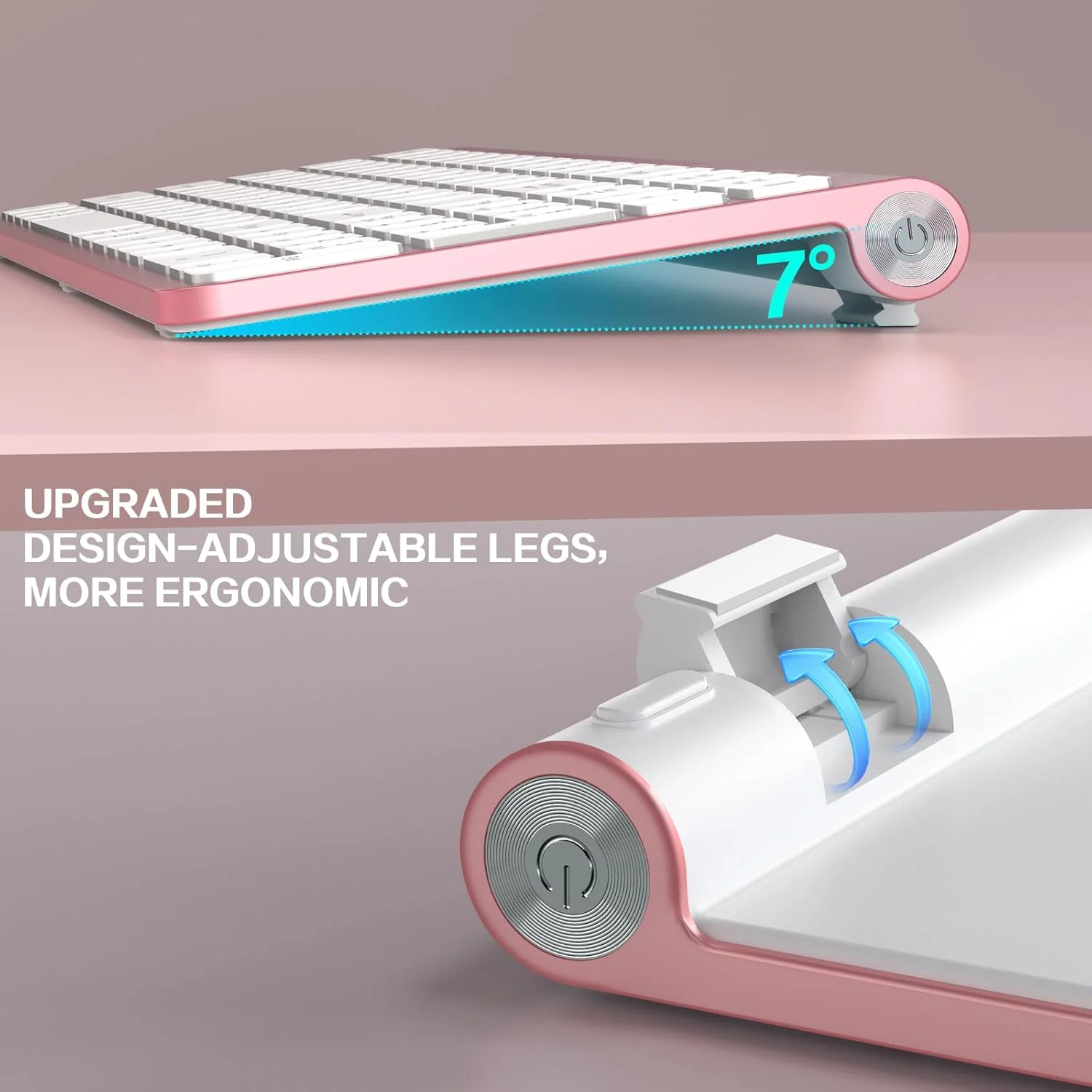 JOYACCESS Wireless Keyboards Keyboard USB & Type C 2-in-1 Receiver Pink NEW - Image 7