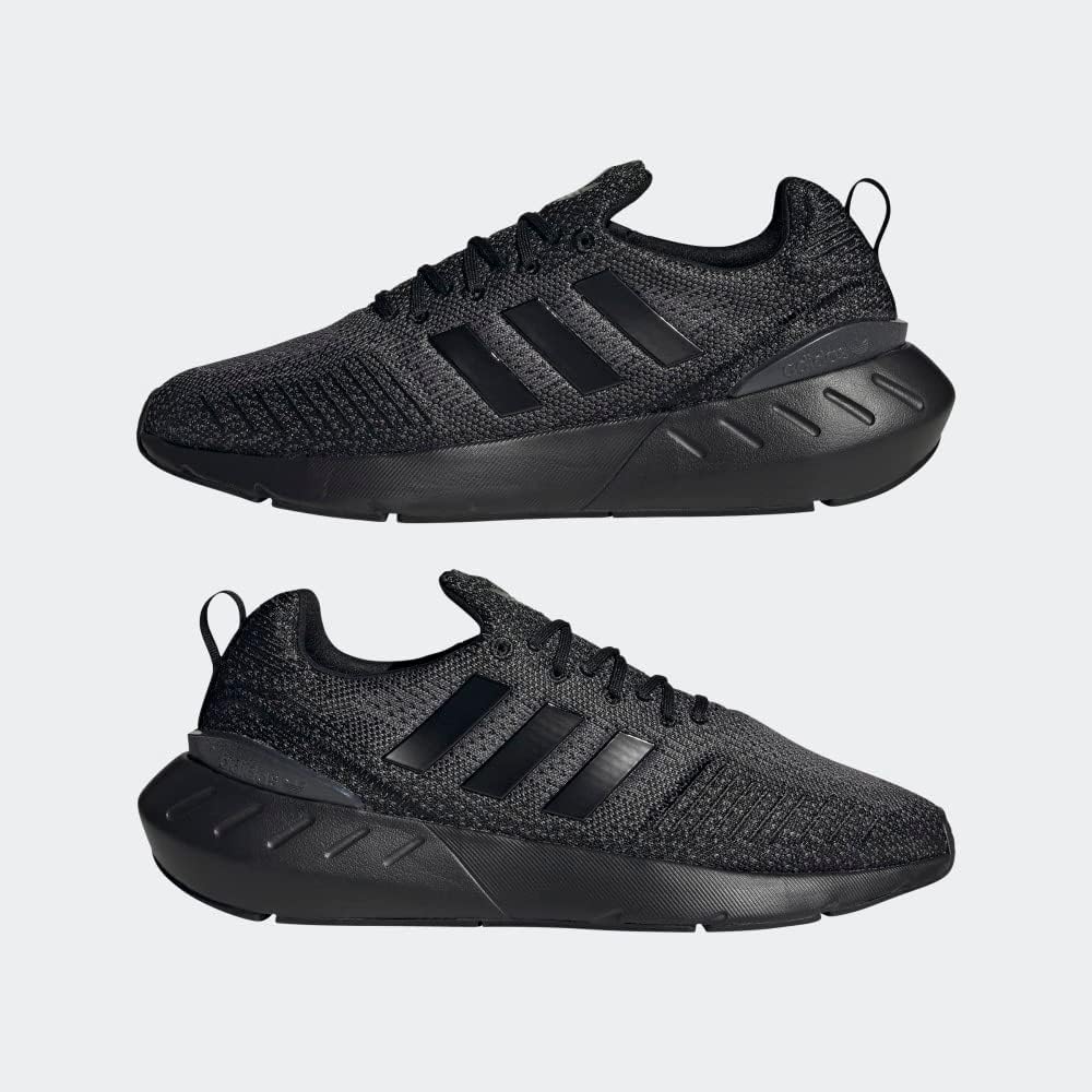 Adidas Originals Swift Run 22 Black Grey Fabric Sneakers Mens Size US 8 NEW - Image 9