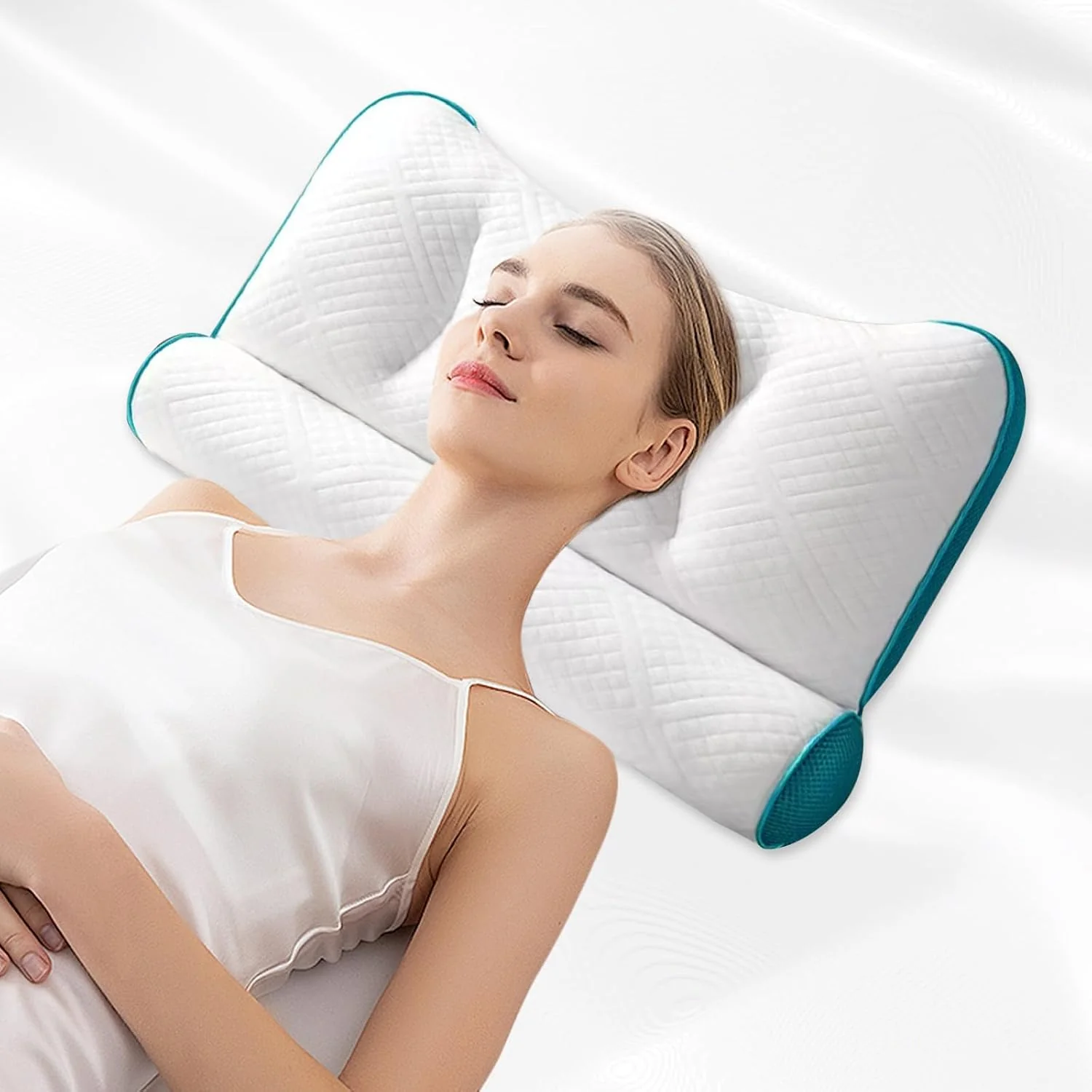 Elancee Neck Cervical Sleeping Pillow Supportive Design Comfortable Sleep NEW - Image 2