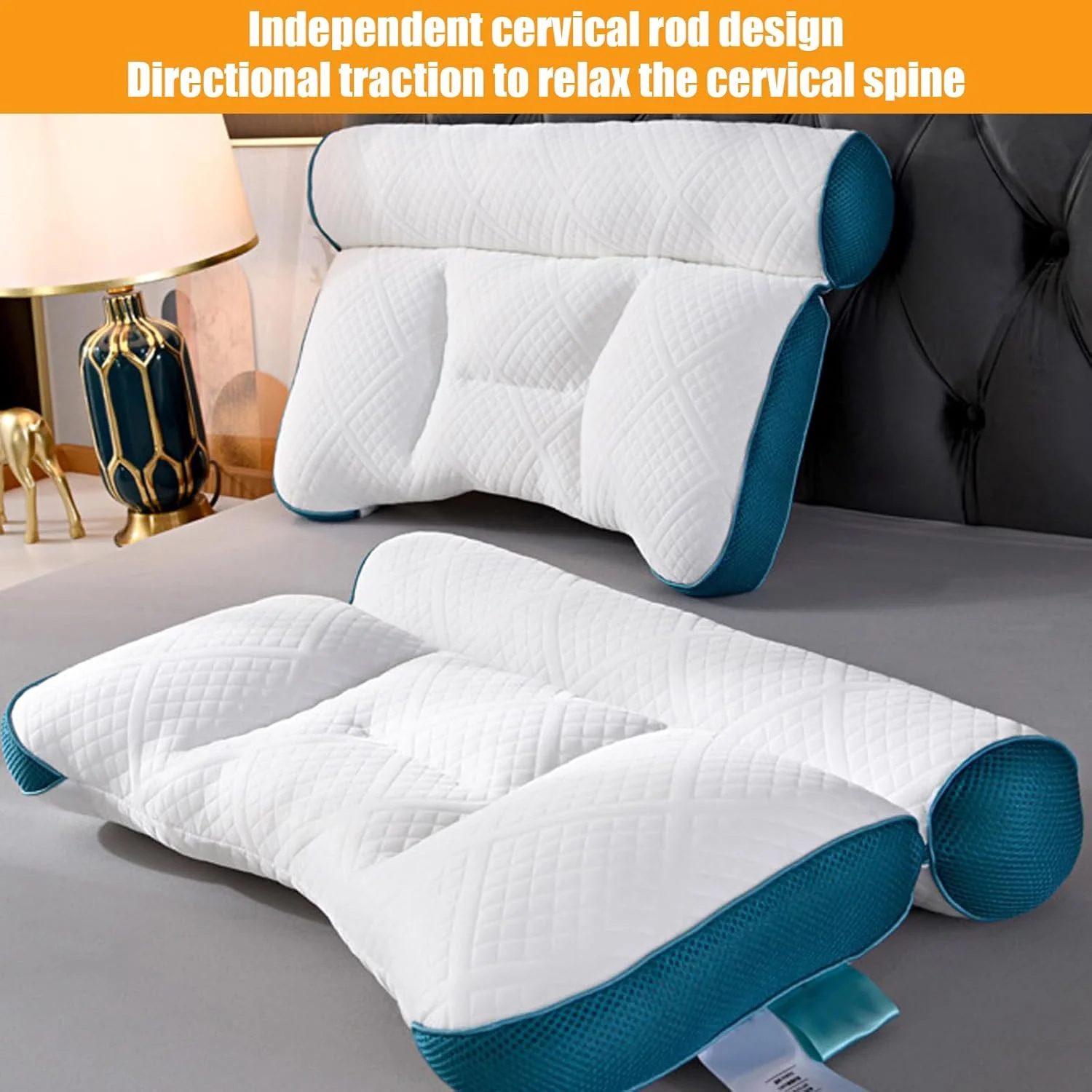 Elancee Neck Cervical Sleeping Pillow Supportive Design Comfortable Sleep NEW - Image 5