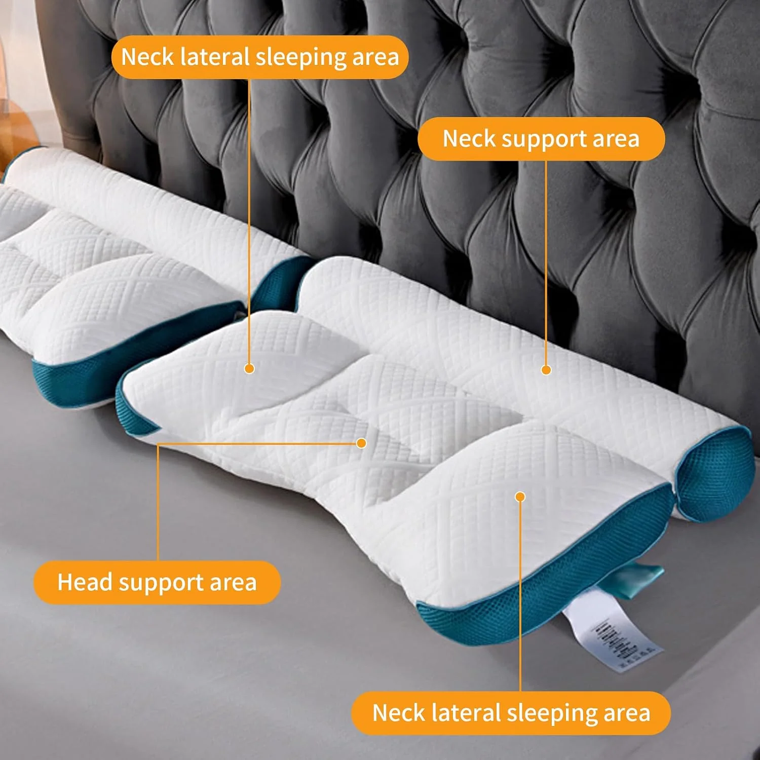 Elancee Neck Cervical Sleeping Pillow Supportive Design Comfortable Sleep NEW - Image 8