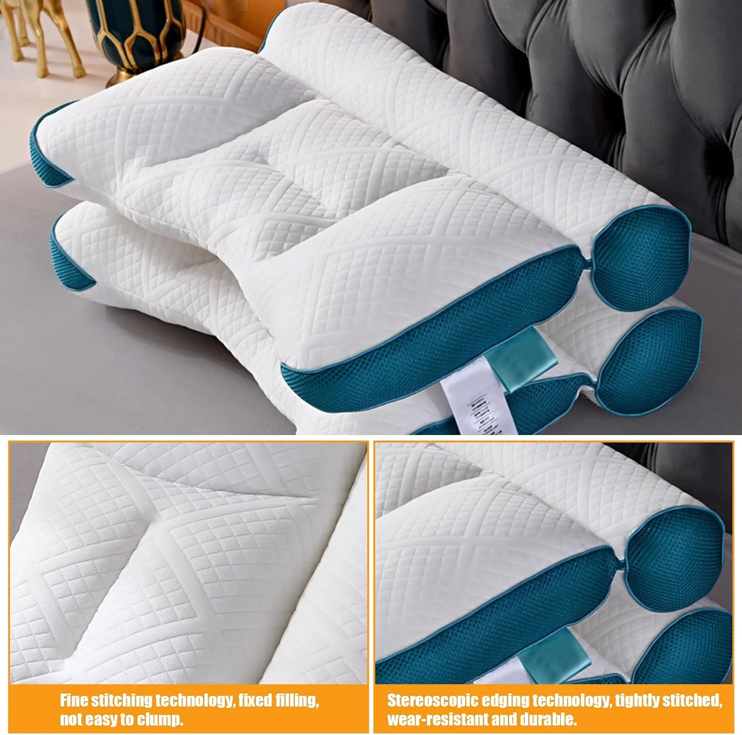 Elancee Neck Cervical Sleeping Pillow Supportive Design Comfortable Sleep NEW - Image 9