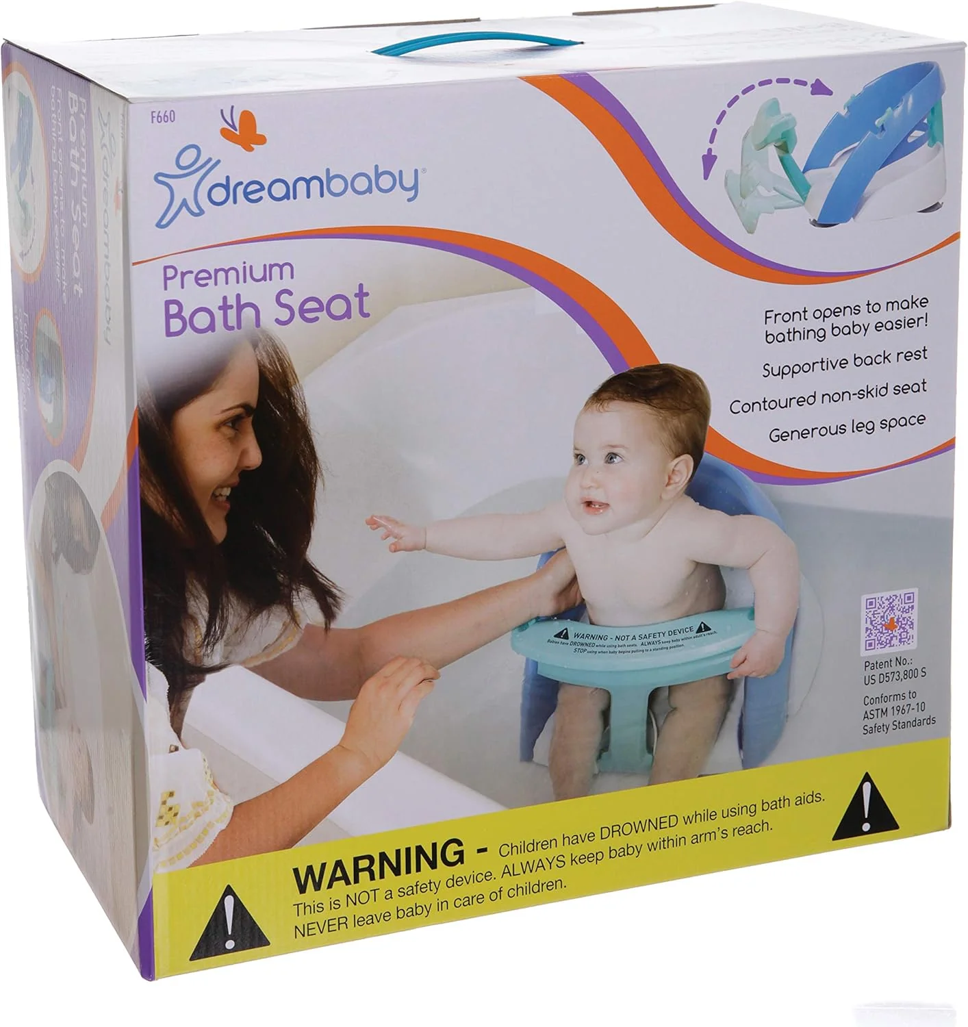 Dreambaby Premium Baby Bath Seat Comfortable Aqua Blue Toddler Support NEW - Image 5