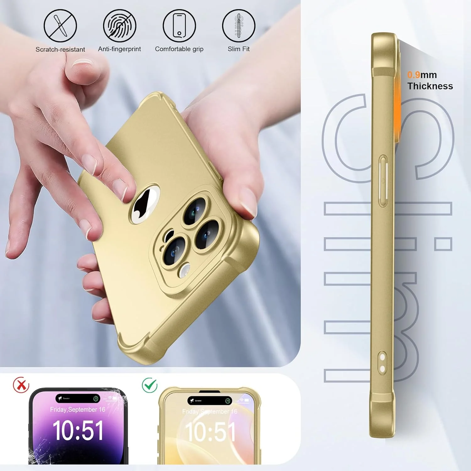 ORETECH Case Basic Cases for iPhone 15 Pro with Tempered Glass Screen NEW - Image 6