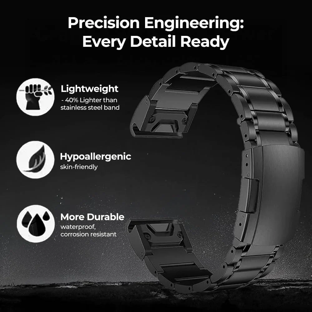 YINIXIN Titanium Smartwatch Replacement Band Quick Release Metal Strap NEW - Image 3