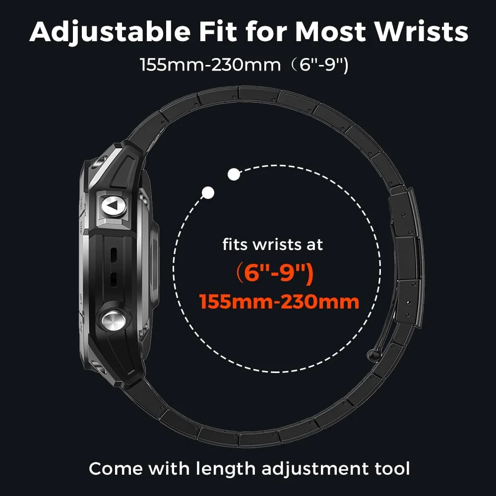 YINIXIN Titanium Smartwatch Replacement Band Quick Release Metal Strap NEW - Image 6