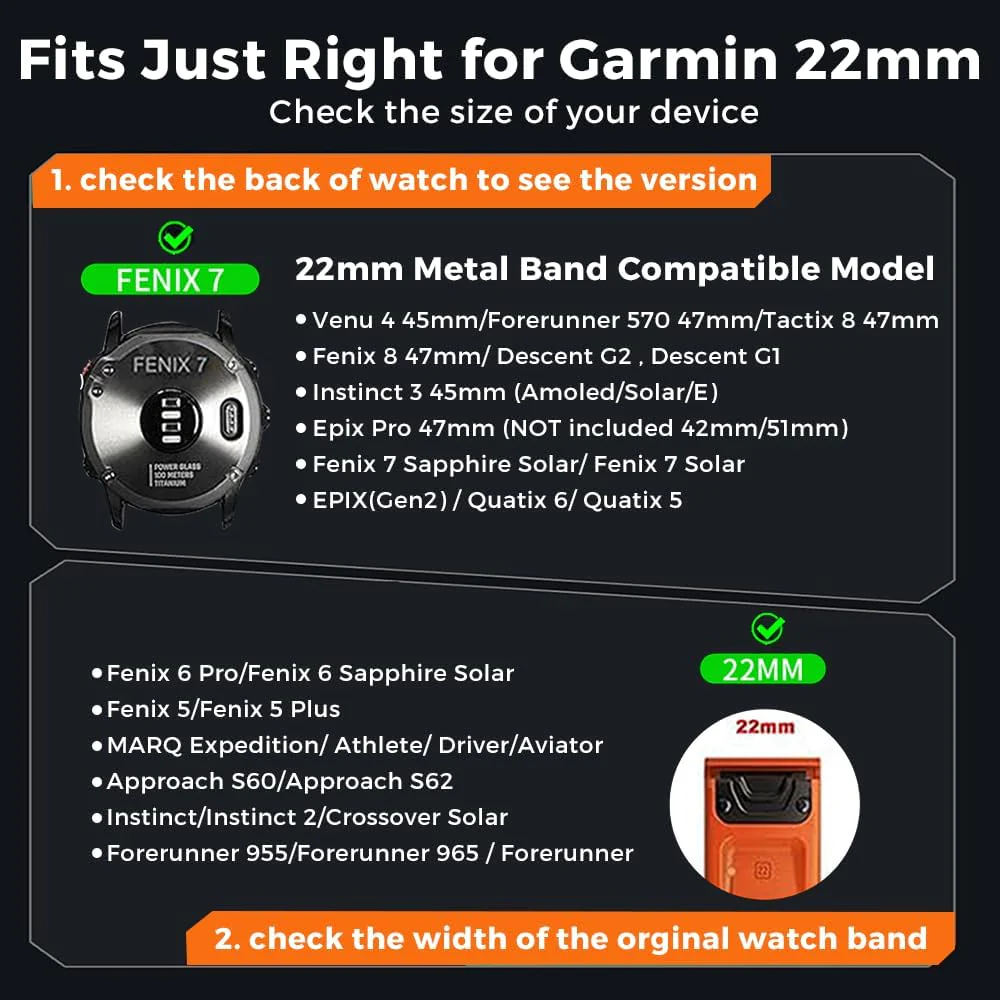 YINIXIN Titanium Smartwatch Replacement Band Quick Release Metal Strap NEW - Image 7